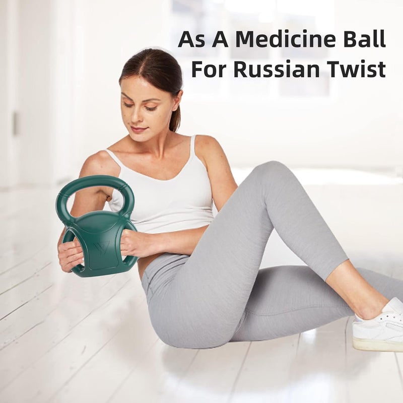 RUNWE 3 Handle Kettlebells Weight - Weight for Women Options 5, 10, 15 and 20 LB for Russian Twists AB Exercise, Weightlifting and Core Fitness Exercise Home Gym [Single in Sold] - Image 5